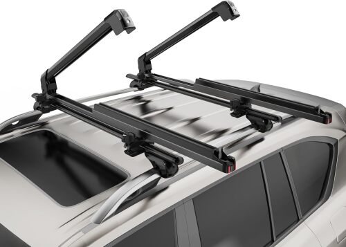 Universal Ski and Snowboard Roof Rack Carrier - Fits 6 Pairs of Skis or 4 Snowboards, Lockable for Secure Transport, Fits Most Factory and Aftermarket Roof Rack Cross Bars
