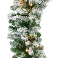 Lot of (2) 9Ft Pre-Lit Christmas Garland W/ 2-In-1 Led Lights