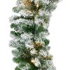 Lot of (2) 9Ft Pre-Lit Christmas Garland W/ 2-In-1 Led Lights
