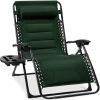 Oversized Padded Zero Gravity Chair, Folding Recliner w/ Headrest, Side Tray