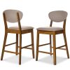 Set of 2 Modern Counter-Height Bar Stool Set W/ Upholstered Seat Cushion
