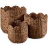 Scalloped 3PC Water Hyacinth Nesting Baskets