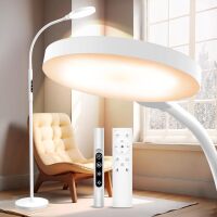 Light Therapy Lamp, 3 in 1 Therapy Floor Lighting, 11000 Lux Full Spectrum Therapy Lamps, UV-Free LED Sunlight, 10 Brightness/5 Color/Gooseneck/Height Adjustable Timer Control