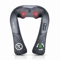 Cordless Neck and Shoulder Massager for Pain Relief Deep Tissue Kneading Whole Body Shiatsu Back Massager with Soothing Heat