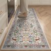 Runner Rug Washable Kitchen Runner Rug for Entryway Indoor Floral Non-Slip Soft Carpet Runner for Hallways, Kitchen, Laundry, Bedroom, Bathroom