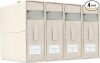 Simple&Opulence 4 Pack Bed Sheet Organizers and Storage, Linen Closet Organizers, Sheets Set Folder Storages with Window and Label (Queen/King Size) Organizing Bedding Container