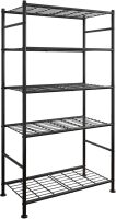 Storage Shelves - 5 Tier Shelf Organizer, Heavy Duty Garage Shelving Unit with Leveling Feet, Stable Metal Shelves Organizer for Pantry, Kitchen and Closet