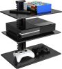 Floating Wall Mounted Shelf AV Mount Shelf - Holds up to 16.5lbs - DVD DVR Component Shelf with Strengthened Tempered Glass - Perfect for DVD Players, TV Box and Cable Box