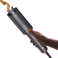 Automatic Rotating Curling Iron - TYMO CURLPRO Beach Waves Curling Wand, Portable Hair Curler, 500 Million Ionic, Dual Voltage & Lightweight for Travel, Ceramic Coating, 1 Inch