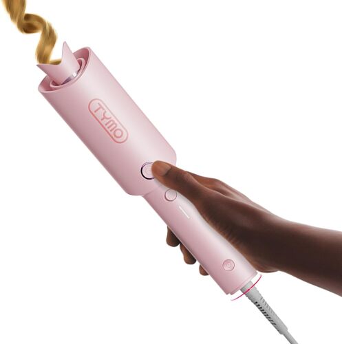 Automatic Rotating Curling Iron - TYMO CURLPRO Beach Waves Curling Wand, Portable Hair Curler, 500 Million Ionic, Dual Voltage & Lightweight for Travel, Ceramic Coating, 1 Inch