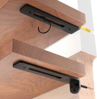 4 Pack 8 Inch Shelf Brackets,1/5" Thick Heavy Duty L Floating Shelf Bracket,Openwork Hidden Shelf Bracket for Shelves Support