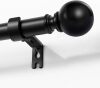 Joydeco Black Curtain Rods for Windows 32 to 120 inches, 1 inch Diameter Heavy Duty Adjustable Curtain Rods for Bedroom, Sliding Glass Doors, Outdoor, Patio