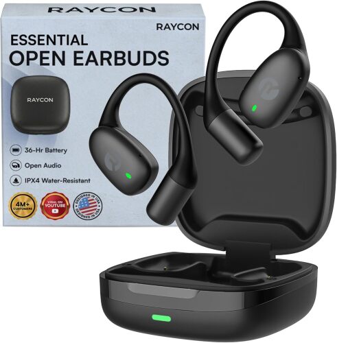 Open Ear Earbuds &ndash; Open Ear Headphones, Earbuds Wireless Bluetooth, Sweat & Water-Resistant Earphones, Running Headphones with Ultra-Lightweight Design, 36 Hours Battery Life