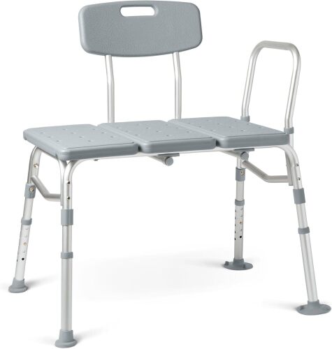 Transfer Bench for Bathtubs and Showers, Adjustable Shower Bench and Bath Seat For Seniors and adults, Slip-resistant Feet, Heavy-Duty 400 lb. Weight Capacity, Tool-Free Assembly