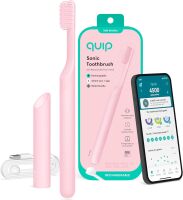 Quip Rechargeable Smart Sonic Toothbrush for Adults - Timed Electric Toothbrush with Bluetooth & Rewards App - Replaceable Brush Head, Soft Bristles, Metal Handle - Travel Toothbrush