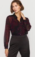 Embellished Sheer Floral Shirt
