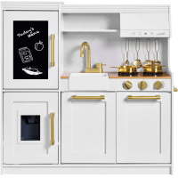 Wooden Pretend Play Kitchen with Framed Chalkboard