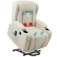 Electric Power Lift Recliner Massage Chair Furniture w/ USB Port, Heat, Cupholders
