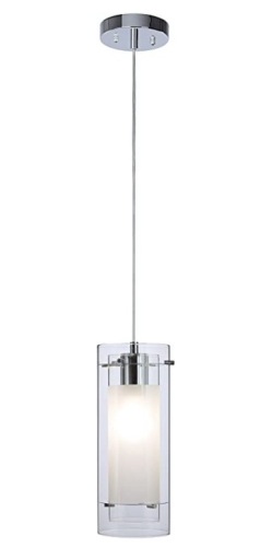 Pendant Hanging Light w/&nbsp;Clear &&nbsp;Frost Glass, Appears New, Sold as is