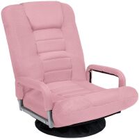 Gaming Floor Chair w/ 360-Degree Swivel, Armrest, Adjustable Backrest