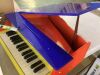 Kids Mini Wooden Grand Piano w/ Lid, Bench, Music Rack, Song Book, Stickers - 6