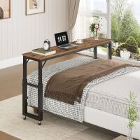Queen Size Mobile Bed Desk with Adjustable Height