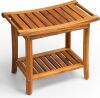 GreenTeak Premium 22" Shower Bench Seat with Handles