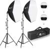 HPUSN Softbox Photography Lighting Kit 30"x30" 5400K Bulbs