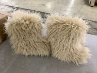Faux Fur Knee-High Boots, Unknown Size