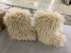 Faux Fur Knee-High Boots, Unknown Size