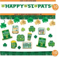 Pallet of (72) Cases of St. Patrick's Day Decorations, Each Case has 10 Banners & 10 Decorating Kits