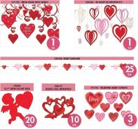 Pallet of (108) Red & Pink Valentine's Day Decorations Kit, 60pc