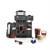 NINJA Espresso and Coffee System, Single-Serve and Nespresso Capsule Compatible, 12- Cup Black Stainless Steel Coffee Maker