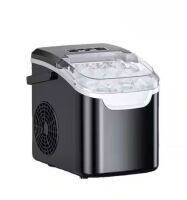 COWSAR 8.66 in. 26 lb. Portable Ice Maker Bullet Ice Machine with Selectable Ice Size in Black