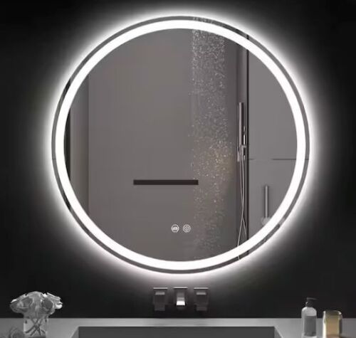 31 in. W x 31 in. H Round LED Anti-Fog Frameless Bathroom Vanity Mirror with Front Light And Backlight