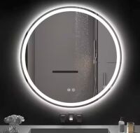 31 in. W x 31 in. H Round LED Anti-Fog Frameless Bathroom Vanity Mirror with Front Light And Backlight