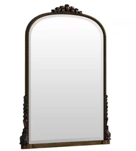 Antique Bronze 28 in. W x 40 in. H Arched Modern Polyurethane Framed Wall Mirror