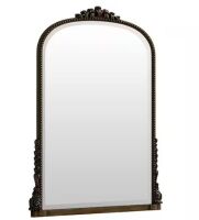 Antique Bronze 28 in. W x 40 in. H Arched Modern Polyurethane Framed Wall Mirror
