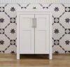 Puluomis 24 in. W x 18.1 in. D x 31.7 in. H White Bath Vanity with White Solid Surface Top