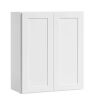 Hausvita 30 in. W x 12 in. D x 36 in. H in Shaker White Plywood Ready to Assemble Kitchen Wall Cabinet with Doors and Shelves