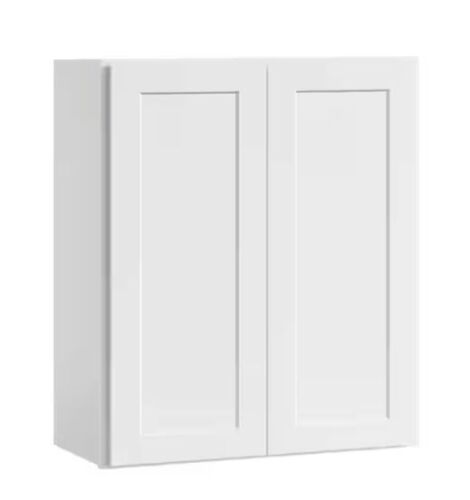 Hausvita 30 in. W x 12 in. D x 36 in. H in Shaker White Plywood Ready to Assemble Kitchen Wall Cabinet with Doors and Shelves