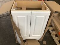 Glacier Bay 25 in. Single Sink White Bath Vanity with Cultured Marble Top