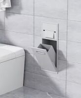 Simple Project 8 in. W x 20 in. H x 5.5 in. D. Recessed Waterproof Stainless Steel Shower Niche with Built-in Trash Can Niche in White