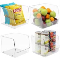 Sorbus 4 Pack Clear Plastic Storage Bins - 1 has Small Crack