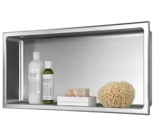 AKDY 24 in. W x 12 in. H x 4 in. D 18-Gauge Bathroom Shower Wall Niche in Brushed Stainless Steel