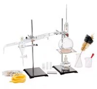 VEVOR Essential Oil Distillation Kit, 500ml Apparatus, 3.3-Borosilicate Glass, Alcohol Lamp, Ceramic Mesh, 28-Piece Set