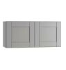 Contractor Express Cabinets Arlington Veiled Gray Plywood Shaker Stock Assembled Wall Bridge Kitchen Cabinet Soft Close 24 in.W x12 in. D x 12 in. H