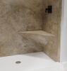 FlexStone 14 in. L x 27 in. W x 14 in. H Floating Corner Seat in Mocha Travertine