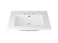 Eridanus Tucson 24 in. W x 18 in. D Vitreous China Vanity Top in White with 3 Faucet Holes (4 in. Centerset)