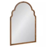 Kate and Laurel Hogan 20in. W x 30in. H Rustic Brown Arch Modern Framed Decorative Wall Mirror